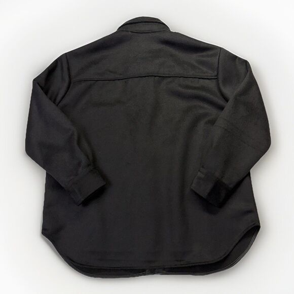 NEW $119 MSRP Wool Blend Womens XL Shacket Black Shirt Jacket Quiet Luxury - Picture 4 of 10